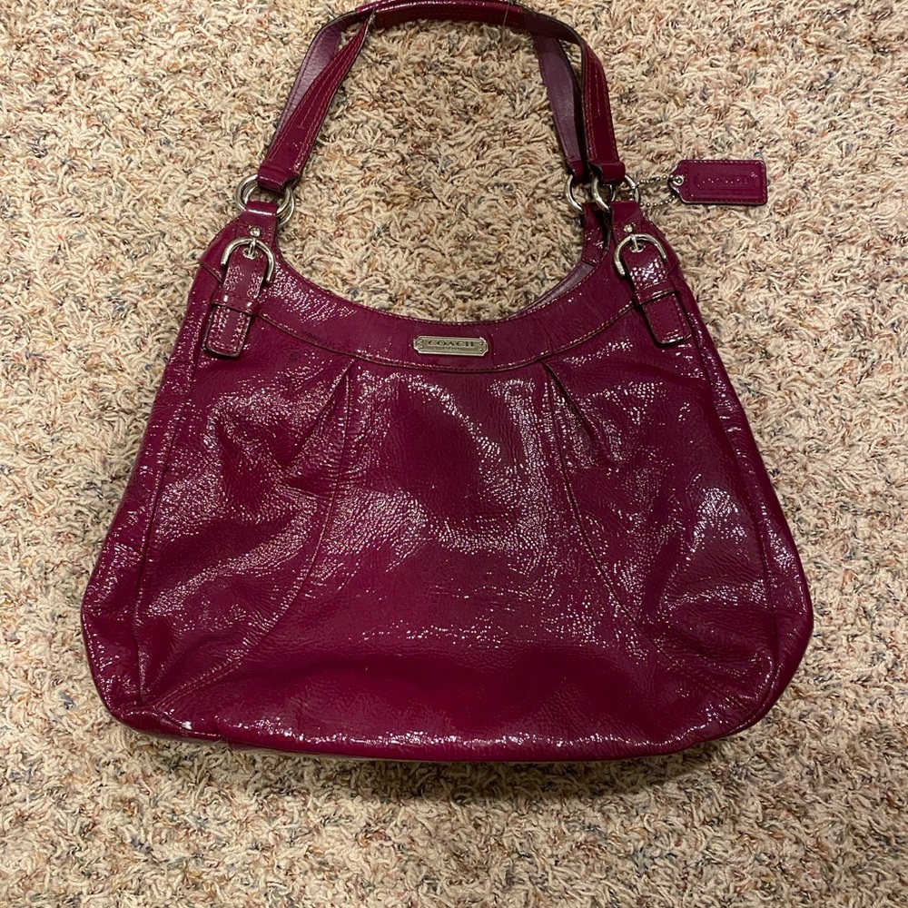 Coach Burgundy Leather Shoulder Bag